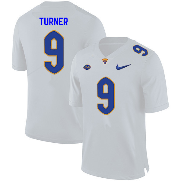 Men #9 DJ Turner Pitt Panthers College Football Jerseys Sale-White